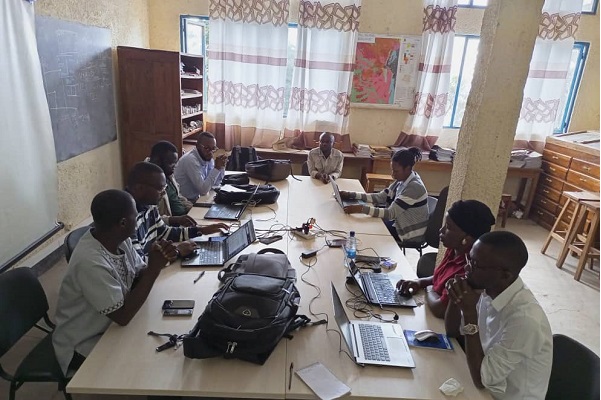 Members of the MapGive C2M2 Bukavu project gather during a workshop in June 2020. 